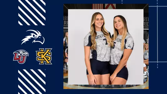 volleyball preview graphic at liberty and ksu with pictures of solimar and julianna