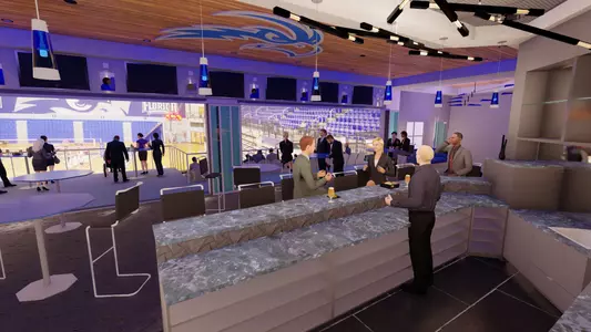 Rendering of the UNF Arena Hospitality Suite and Lounge
