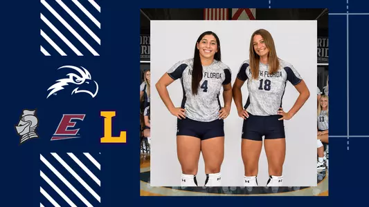 ASUN Crossover Preview Graphic - VB with pictures of Alessia Venturelli and Rocio Moro