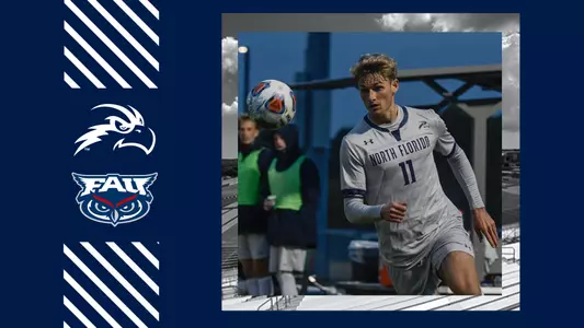 Bryson Smith FAU graphic with him staring at soccer ball