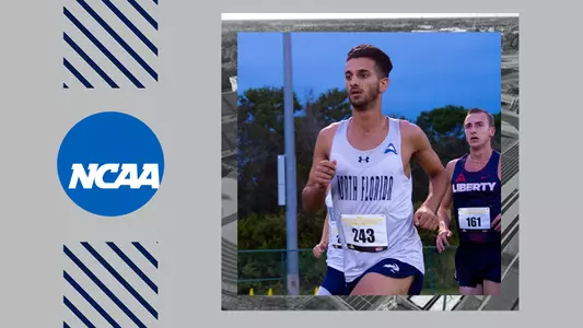NCAA South Regional meet preview graphic of Nathan Jubran running at ASUN meet