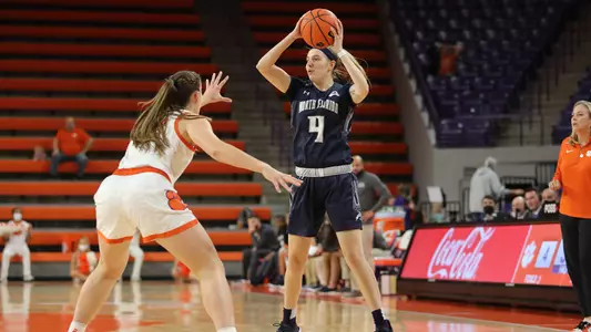 Erin Jones looks to make a pass.