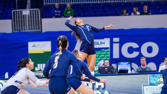 Gabby O'Connell goes up to make an attack.