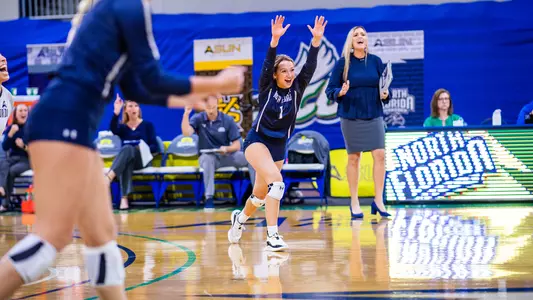 Logan O'brien celebrates a point