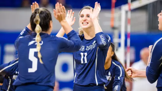 Bre Walp celebrates a point