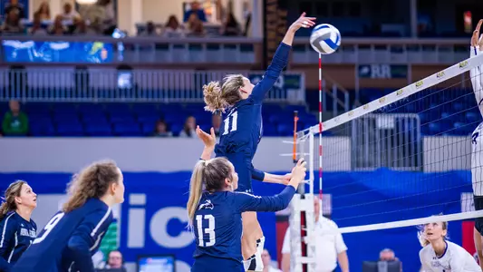 Bre Walp attacks the ball