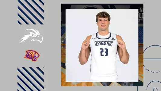 Men's basketball preview graphic for game against Edward Waters featuring a head shot of Josh Berenbaum and logos for North Florida and Edward Waters