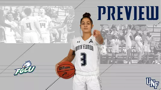 Women's basketball FGCU preview graphic featuring Tiffany Tolbert