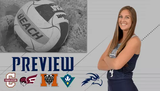 bvbpreview graphic with Carolyn cain a Beach volleyball and logos