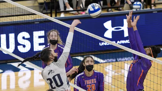 Maddie Boyd makes an attack.
