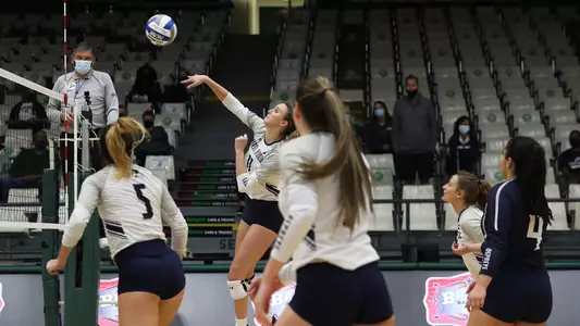 Bre Walp follows through on an attack.