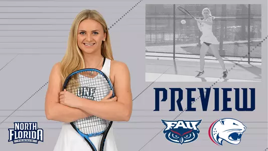 wten preview graphic featuring action and posed shots of Summer Yardley and FAU and South Alabama logos