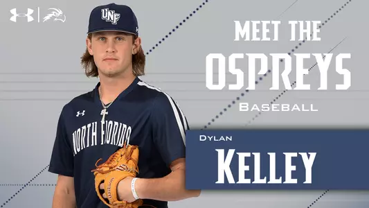 Meet the team graphic with pitcher dylan kelley standing in front of a gray background next to his name.