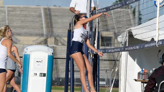 Anna Mallory makes an attack on the ball.