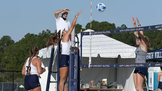 Carleigh Semeniuk makes an attack on the ball.
