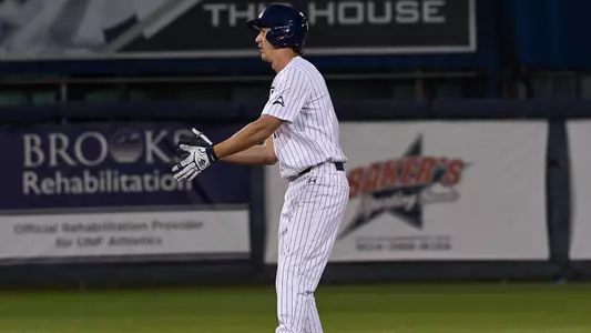 Blake Marabell claps his hands at second base.