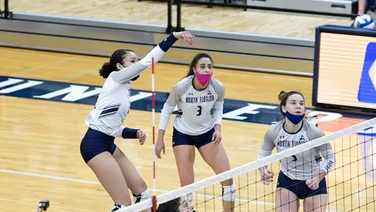 Kailey McKnight attacks the ball.