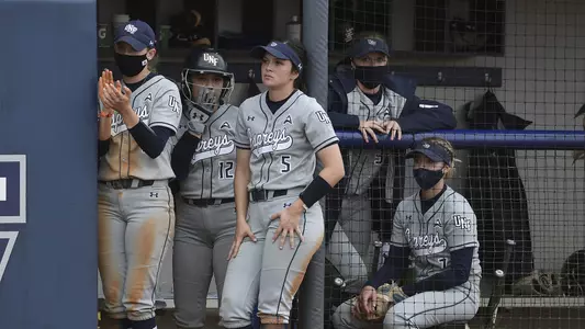 North Florida softball team is in the dugout.