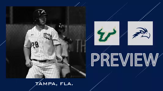 USF BASEBALL PREVIEW GRAPHIC with a picture of alex kachler over a blue background