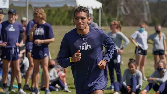 Timothy Doyle running post meet at ASUN Champ 2021