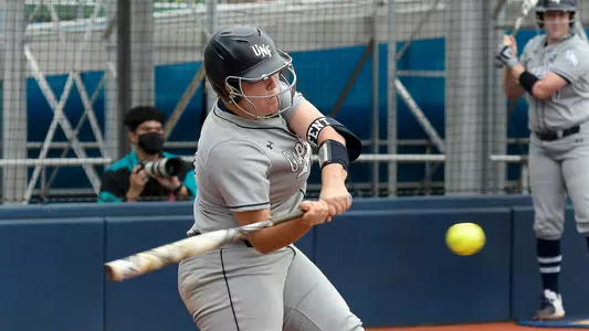 Paige Pfent bats against Boston College.