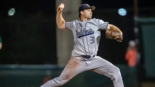 Max McKinley pitching the ball