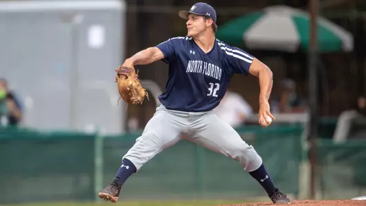 Tony Roca pitching in a game at JU.