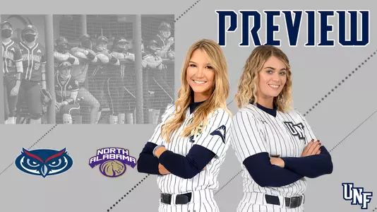 Taylor Engman and Britney Purser are featured on the preview graphic for FAU and UNA.