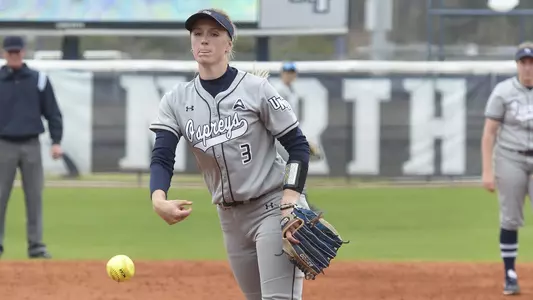 Morgan Clausen pitches against Boston College.