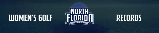 Graphic for North Florida Women's Golf Records featuring image of ball next to a hole
