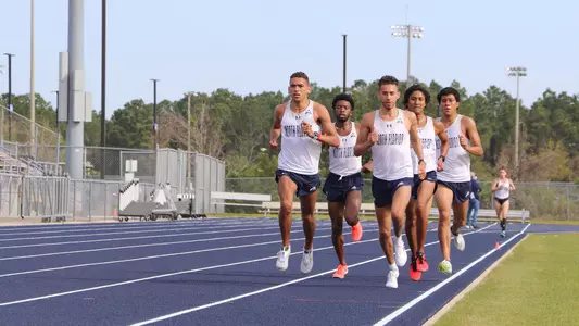 Timothy Doyle and Jared Vazquez lead the pack on the track at Visit Jax Track