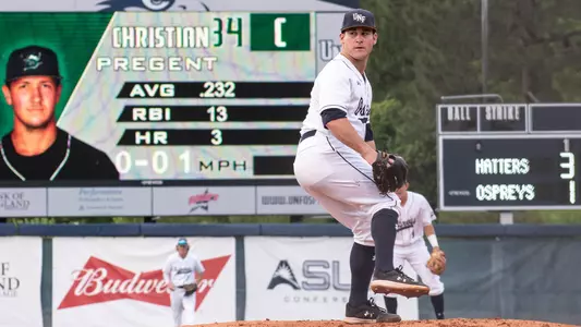 Austin Bogart pitching against Stetson