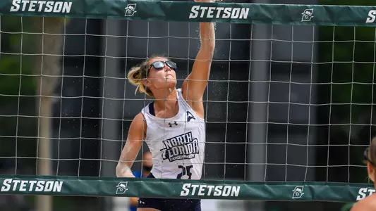 Chantel McMillan jumps the net for the ball