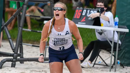Lauren Galinis celebrating