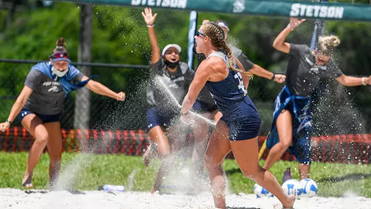 Lauren Galinis celebrating