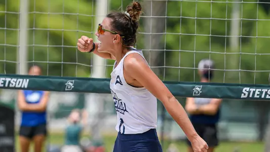 Antonia Harrison celebrates her point