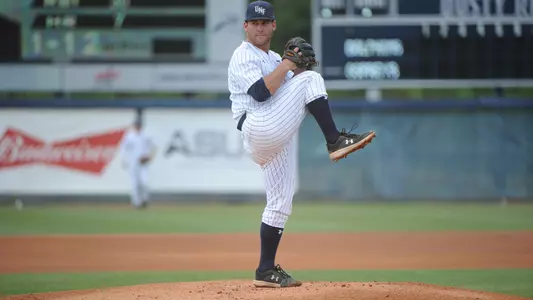 Austin Bogart delivers a pitch.
