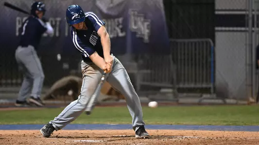 Alex Kachler connects on a pitch.