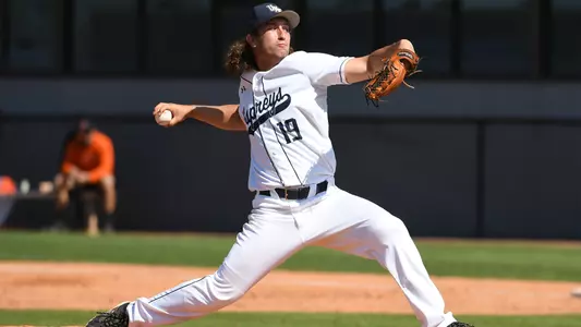Dominick Madonna delivers a pitch to the plate.