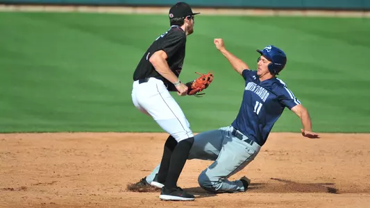 Blake Marabell sliding into second base.