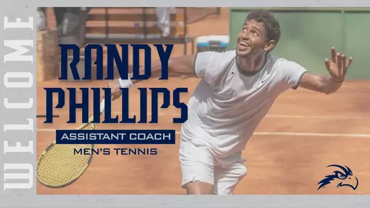randy phillips hiring graphic with an action shot of him next to his name over a gray background