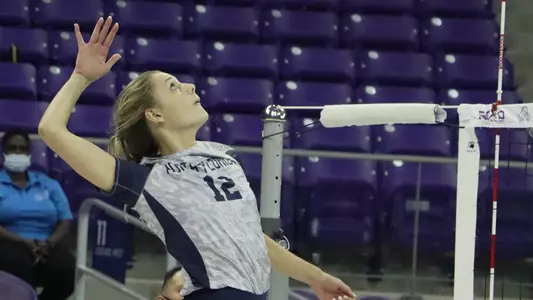 Amy Burkhardt swings at a ball