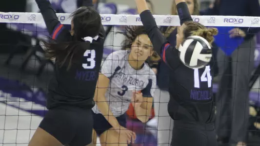 Gabby O'Connell makes an attack on the ball