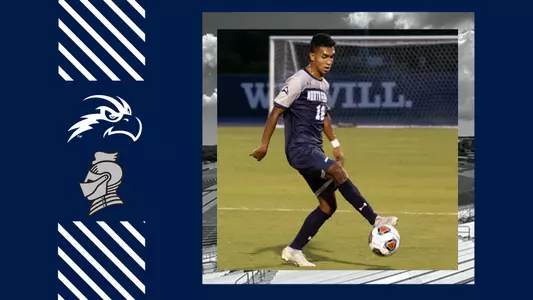 UNF vs Bellarmine graphic of Giovanny Abreu kicking ball