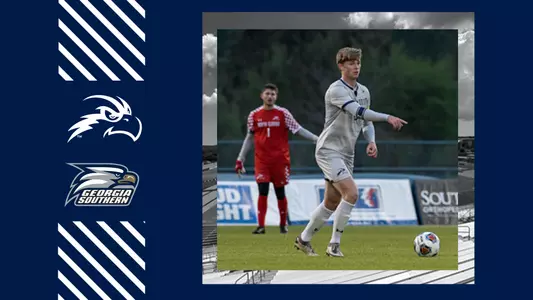 Georgia Southern Preview graphic with LJ Estes and goalie in the background