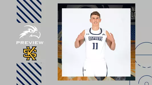KSU men's basketball preview graphic with a picture of Brandon Rasmussen on it