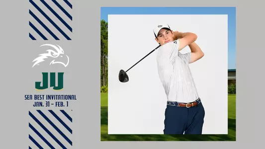 Men's golf preview graphic for JU match