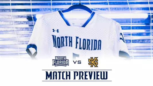 UNF women's soccer vs. Kennesaw State with a picture of the jersey