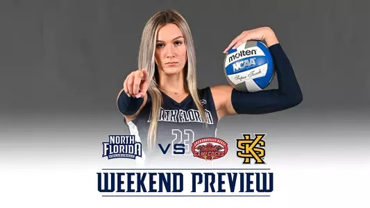 Volleyball preview graphic with Kierstyn McFall posing
