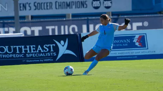 Sofia Miliancano kicking the ball up field